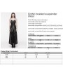 Punk Rave Black Gothic PU Leather Hollow-out Slip Sexy Maxi Dress