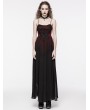 Punk Rave Black and Red Gothic Gorgeous Chiffon Embroidery Long Slip Dress