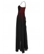 Punk Rave Black and Red Gothic Gorgeous Chiffon Embroidery Long Slip Dress