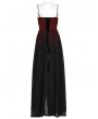 Punk Rave Black and Red Gothic Gorgeous Chiffon Embroidery Long Slip Dress