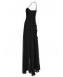 Punk Rave Black Gothic Gorgeous Chiffon Embroidery Long Slip Dress