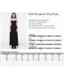 Punk Rave Black Gothic Gorgeous Chiffon Embroidery Long Slip Dress