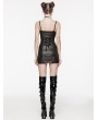 Punk Rave Black and Red Gothic Punk Rivet Webbing Sexy Slim Short Dress