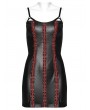 Punk Rave Black and Red Gothic Punk Rivet Webbing Sexy Slim Short Dress