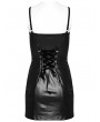 Punk Rave Black and Red Gothic Punk Rivet Webbing Sexy Slim Short Dress