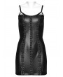 Punk Rave Black Gothic Punk Rivet Webbing Sexy Slim Short Dress