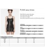 Punk Rave Black Gothic Punk Rivet Webbing Sexy Slim Short Dress