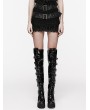 Punk Rave Black Gothic Cute Punk Mesh Mini Skirt with Detachable Belt