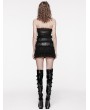 Punk Rave Black Gothic Cute Punk Mesh Mini Skirt with Detachable Belt