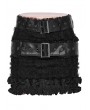 Punk Rave Black Gothic Cute Punk Mesh Mini Skirt with Detachable Belt