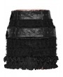 Punk Rave Black Gothic Cute Punk Mesh Mini Skirt with Detachable Belt