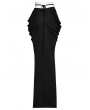 Punk Rave Black Gothic Front Split Lace Ruffled Long Skirt