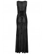 Punk Rave Black Gothic Fin Perspective Mesh Sleeveless Long Sexy Dress