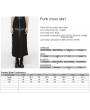 Punk Rave Black Gothic Punk Cross Splicing Eyelet Drawstring Long Skirt