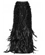 Punk Rave Black Gorgeous Queen Rose Feather Embellished Gothic Long Skirt