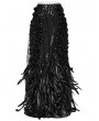 Punk Rave Black Gorgeous Queen Rose Feather Embellished Gothic Long Skirt