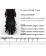 Punk Rave Black Gorgeous Queen Rose Feather Embellished Gothic Long Skirt