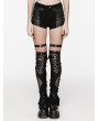 Punk Rave Black Gothic Punk Perspective Long Leg Warmers for Women