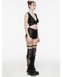 Punk Rave Black Gothic Punk Perspective Long Leg Warmers for Women