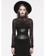 Punk Rave Black Gothic Punk Steel Boned Underbust Corset Vest Top for Women