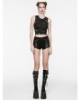 Punk Rave Black Gothic Daily Cross Embroidery Lace Tank Top for Women