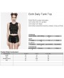 Punk Rave Black Gothic Daily Cross Embroidery Lace Tank Top for Women