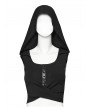 Punk Rave Black Gothic Wasteland Hooded Knit Crop Top for Women