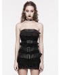 Punk Rave Women's Black Gothic Cute Punk Fitted Tube Top with Detachable Belt