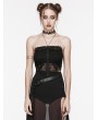 Punk Rave Black Gothic Skeleton Perspective Sexy Halter Cami Top for Women