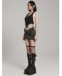 Punk Rave Black Punk Gothic Punk Halter Lace-Up Vest Top for Women