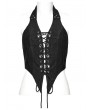 Punk Rave Black Punk Gothic Punk Halter Lace-Up Vest Top for Women