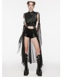 Punk Rave Women's Black Gothic Punk Structural Cloak with Detachable Sleeves