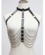 Black Gothic Punk Rock PU Leather Chains Body Harness