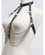 Black Gothic Punk Rock PU Leather Chains Body Harness