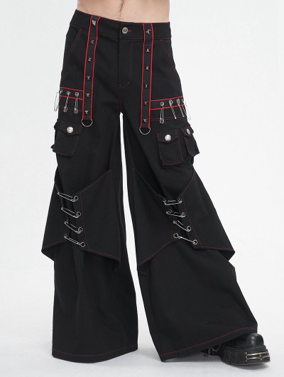 Devil Fashion Black Gothic Stylish Cyberpunk Baggy Wide Leg Devil Fashion Black Gothic Stylish Cyberpunk Baggy Wide Leg