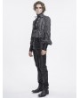 Devil Fashion Retro Gothic Ruffled Lace-Up Long Sleeve Shirt for Men