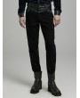 Punk Rave Black Gothic Punk Tight Men's Slim Fit Casual Pants