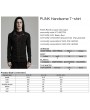 Punk Rave Black and Red Gothic Punk Mesh Splicing Long Sleeve T-Shirt for Men