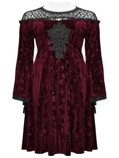 open lace back dress Belladonna Maxi Dress in Crimson Red |Gothic Glamour Red Dress – La Femme  En Noir main image 0