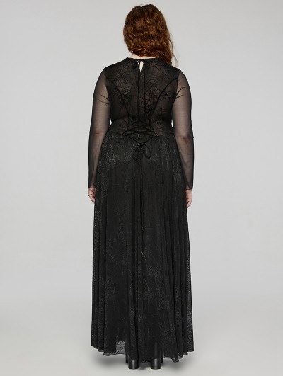 knee length dresses for ladies Plus Size Halloween Costume Moon Flowers Print Cold Shoulder Crisscross Maxi Dress Plus Size,Black,4x,Casual,Spring,Summer,A-Line,Natural Waisted main image 0