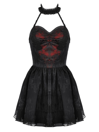 black printed mini dress Anabelle Halter Neck Mini Dress main image 1
