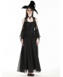 Dark in love Black Halloween Witch Gothic Off-the-Shoulder Chiffon Maxi Dress