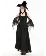 Dark in love Black Halloween Witch Gothic Off-the-Shoulder Chiffon Maxi Dress