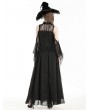 Dark in love Black Halloween Witch Gothic Off-the-Shoulder Chiffon Maxi Dress