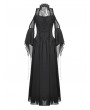 Dark in love Black Halloween Witch Gothic Off-the-Shoulder Chiffon Maxi Dress