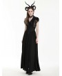 Black Gothic Sexy Lace Hollow Out Short Sleeve Blouse for Women