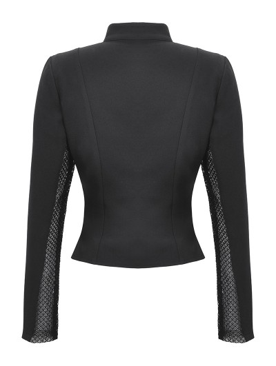 Dark in love Black Gothic Punk Metallic Hollow Out Zipper