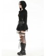 Dark in love Black Gothic Sexy Fitted Hooded Hollow-Out T-Shirt for Women