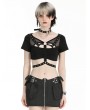 Dark in love Black Gothic Punk Rock Motorcycle Crop Top for Women