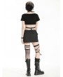 Dark in love Black Gothic Punk Rock Motorcycle Crop Top for Women